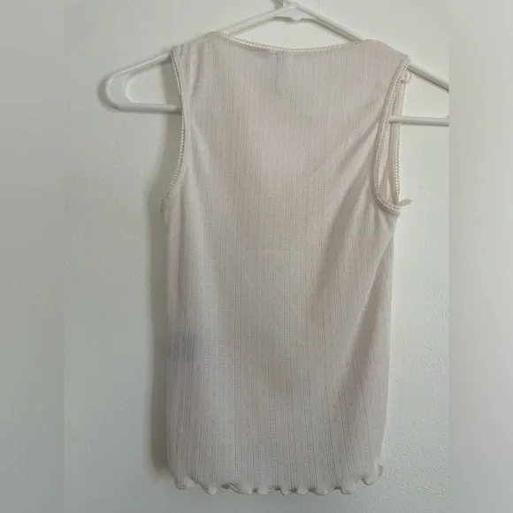 H&M Cream Ribbed Scoop Neck Tank Top - Picture 3 of 3